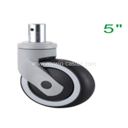 5 Inch Solid Stem Swivel TPR PP Material Medical Caster